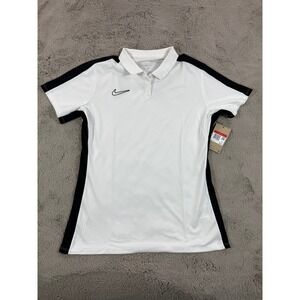 NWT Nike Dri-FIT Academy‎ Soccer Polo Shirt White Black Women's Size L Outdoor